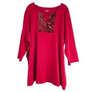 NWT Catherine's Woman's Plus Size 3X 26/28W Top New With Defects Red